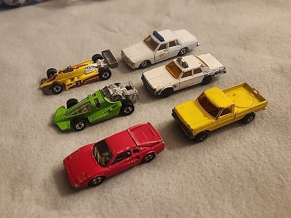 Vintage Hot Wheels Matchbox Lot Of 6 Mixed Cars 70s/80s Plymouth, Ferrari, Etc..