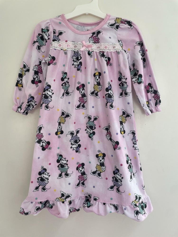 Disney Junior Minnie Toddler Girls Colorful Polka Dot Minnie Nightgown Pink 2T
