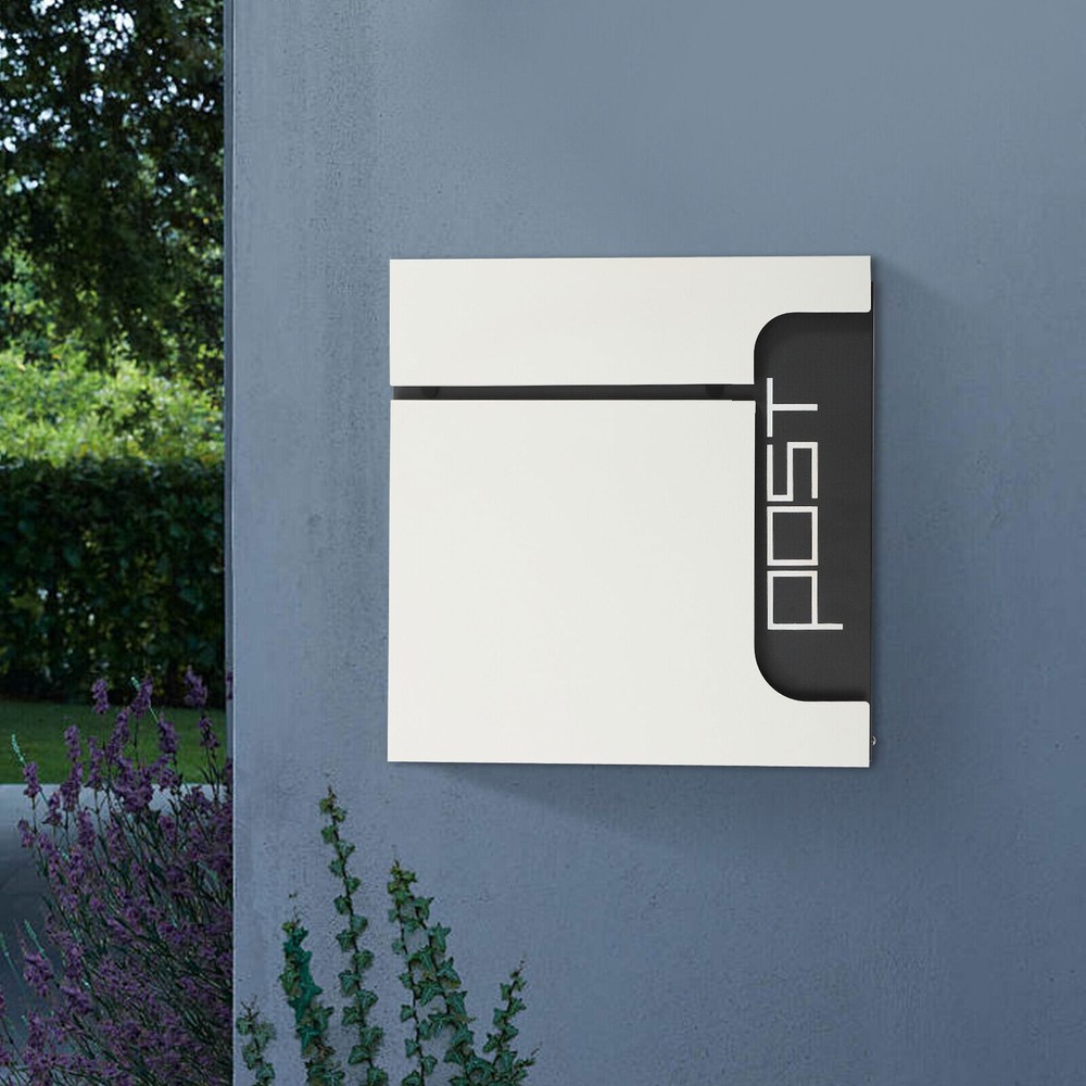 Mail Letter Post Box Outdoor Wall Mount Lockable Letters Mailbox Stainless Steel