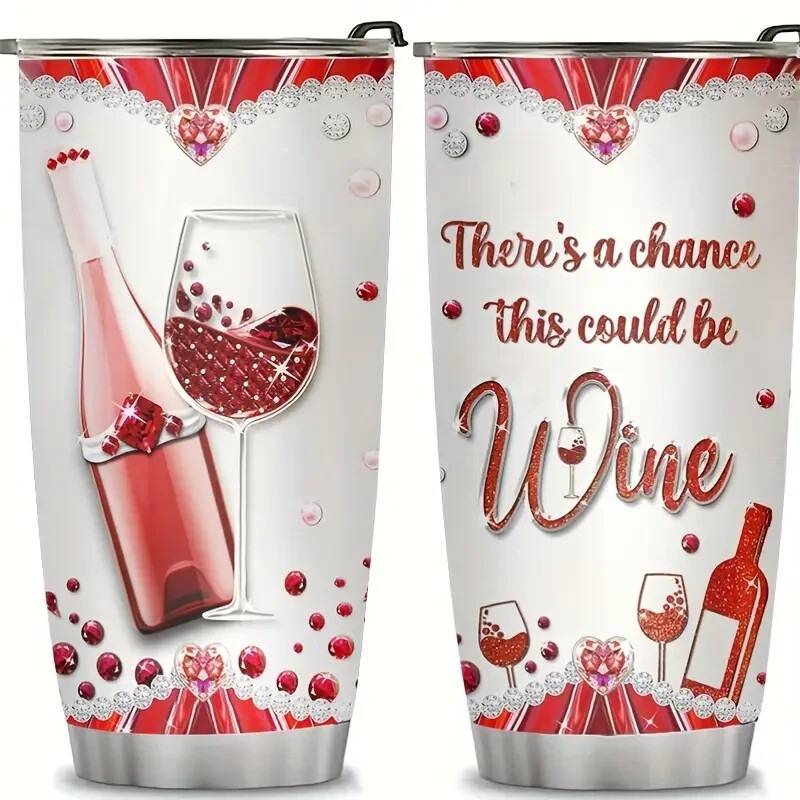 Stainless Steel Insulated Wine Tumbler with Lid - 