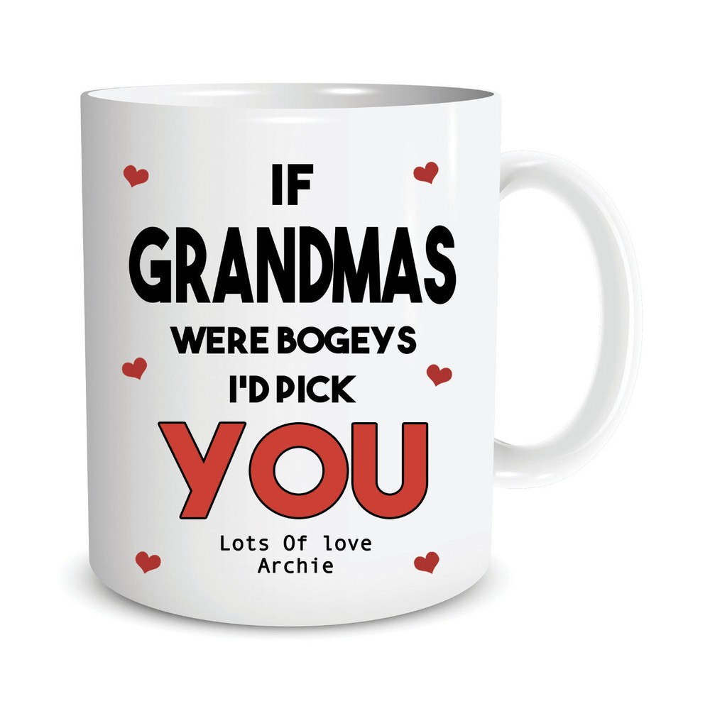 Personalised Funny Gift For Grandma Novelty Coffee Mug If Grandmas Were Bogeys