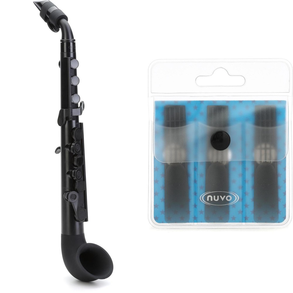 Nuvo jSax with 1.0 Strength Synthetic Reeds - Black