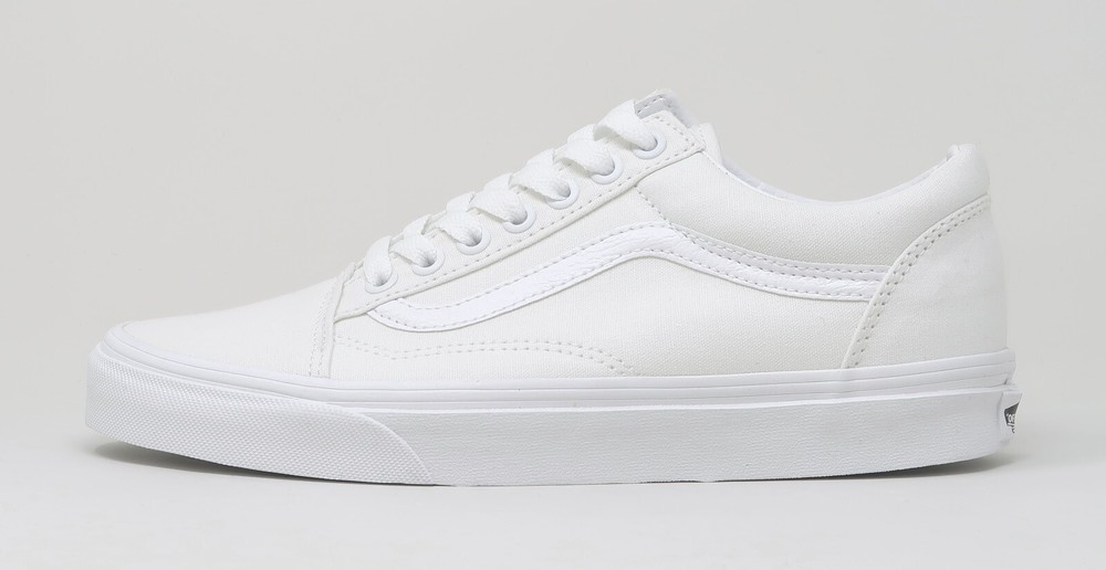 VANS Old Skool True White Canvas Sneakers for Men and Women