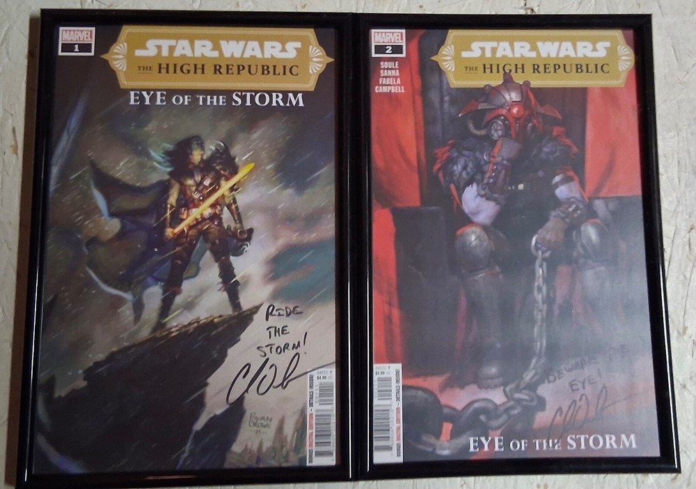 Star Wars High Republic Eye of the Storm 1 & 2 Signed Framed Comic by Charles Soule