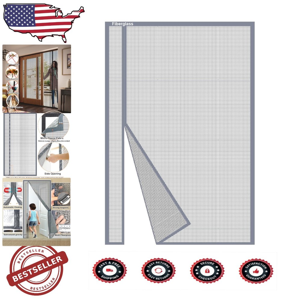 Magnetic Closure Fiberglass Screen Door, 62