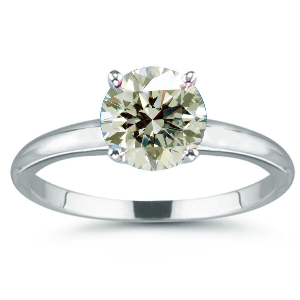2.80 Ct VVS1 Round Cut Near White Moissanite Solitaire Ring in 925 Silver