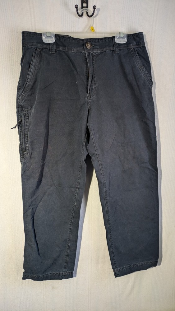 GH Bass & Co Canvas Workwear Utility Pants Mens 34x30 Black 5 Pocket Outdoor