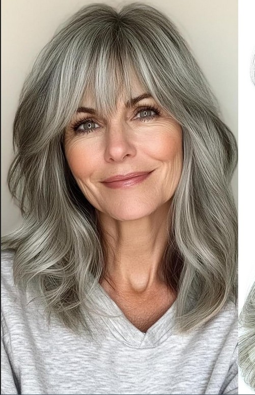 Highlight Grey Ombre Wave 100% Remy Human Hair Lace Front Wig 13x4