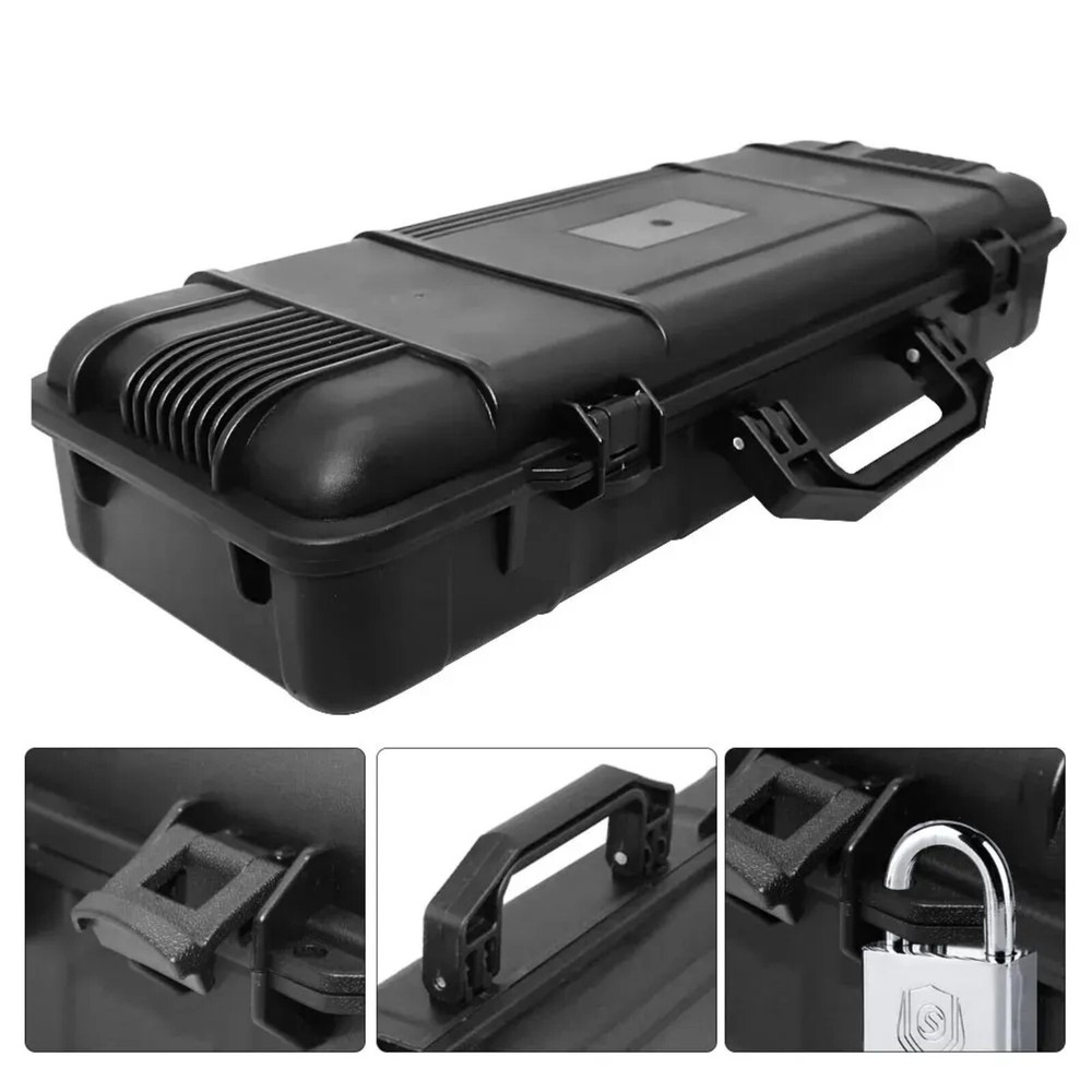 6 Sizes Black Hard Shell PP Toolbox Shockproof Portable Tool Storage Case