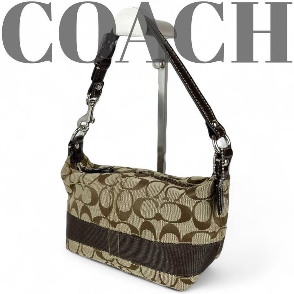 Coach Signature Canvas Shoulder Bag in Beige - Authentic G06233379