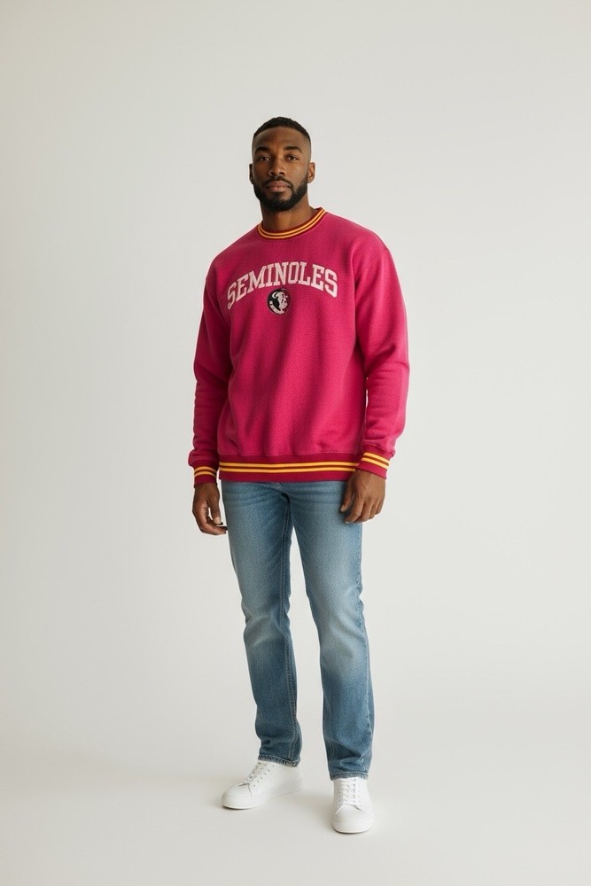 Vintage 90s Men's  Florida State Seminoles FSU Red Crewneck Sweatshirt XL