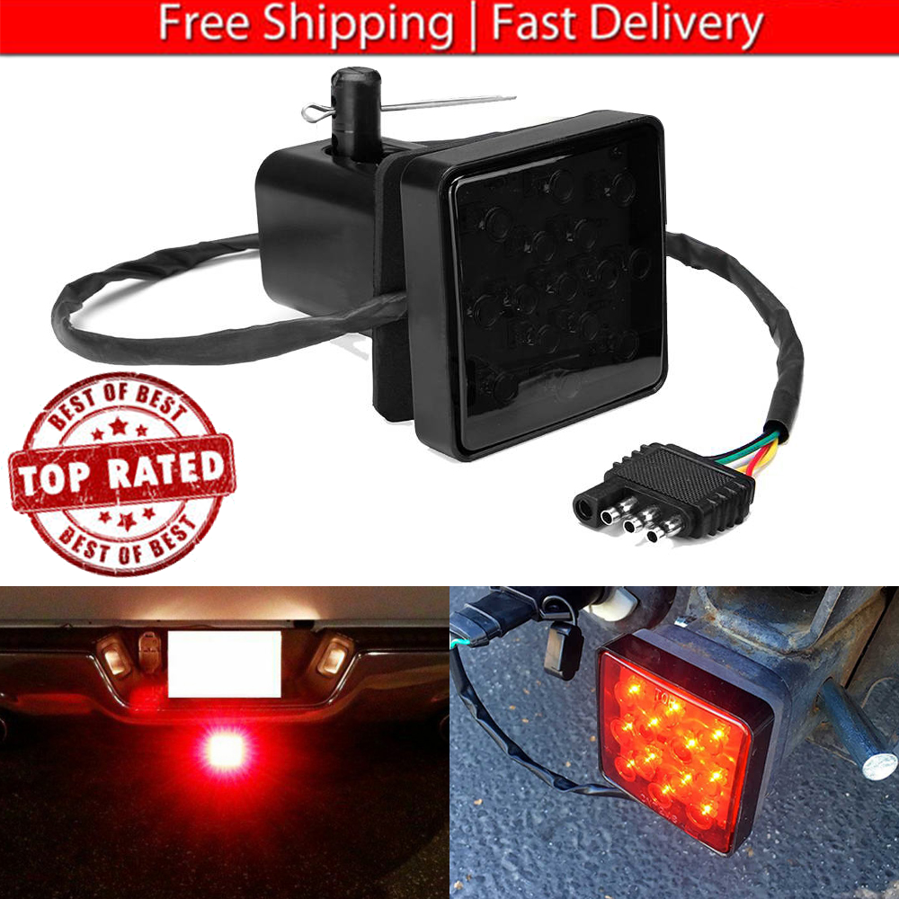 Lens 15LED Brake Light Trailer Hitch Cover Fit Towing & Hauling Replacement US