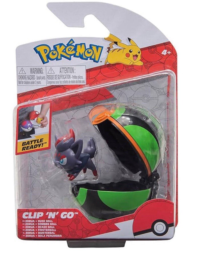 Pokemon Clip N Go 2 Inch Battle Ready Zorua Figure New