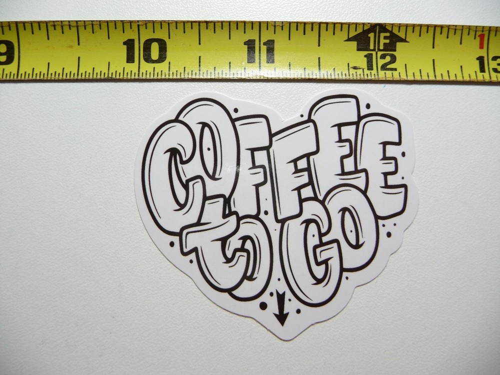 Coffee Lover Heart Decal Sticker Wake Up Morning Beverage Fun