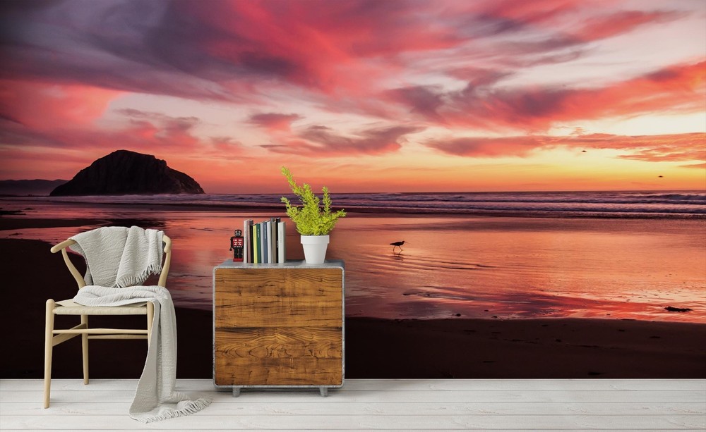 3D Sky Sea Sunset Landscape Wall Murals Wallpaper Murals Wall Sticker