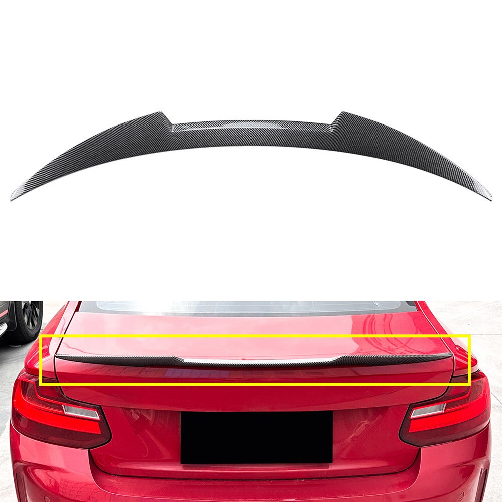Rear Trunk Spoiler Wing Lip For BMW 2 Series F22 2 Door M2 F87 14-21 Carbon Blk