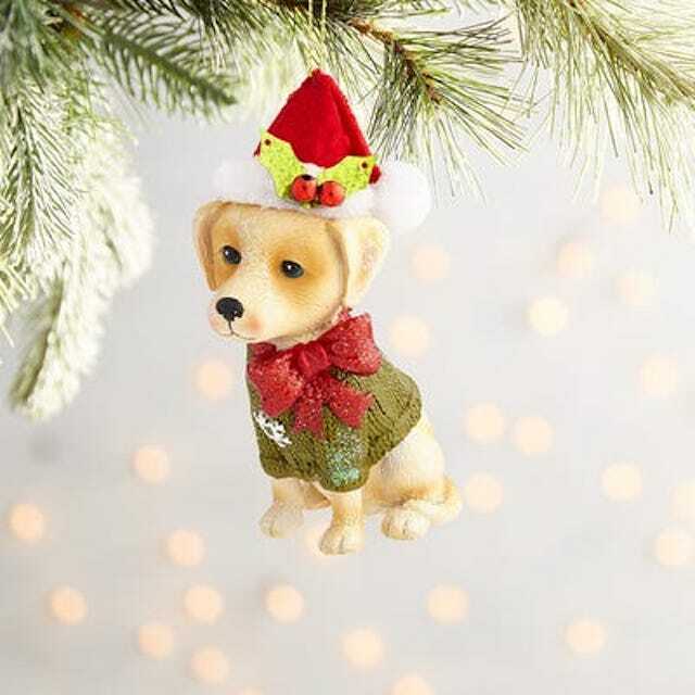 CLEARANCE SALE! 1pc Pier1 Resin LABRADOR-DOG Christmas Ornament - New item!-image
