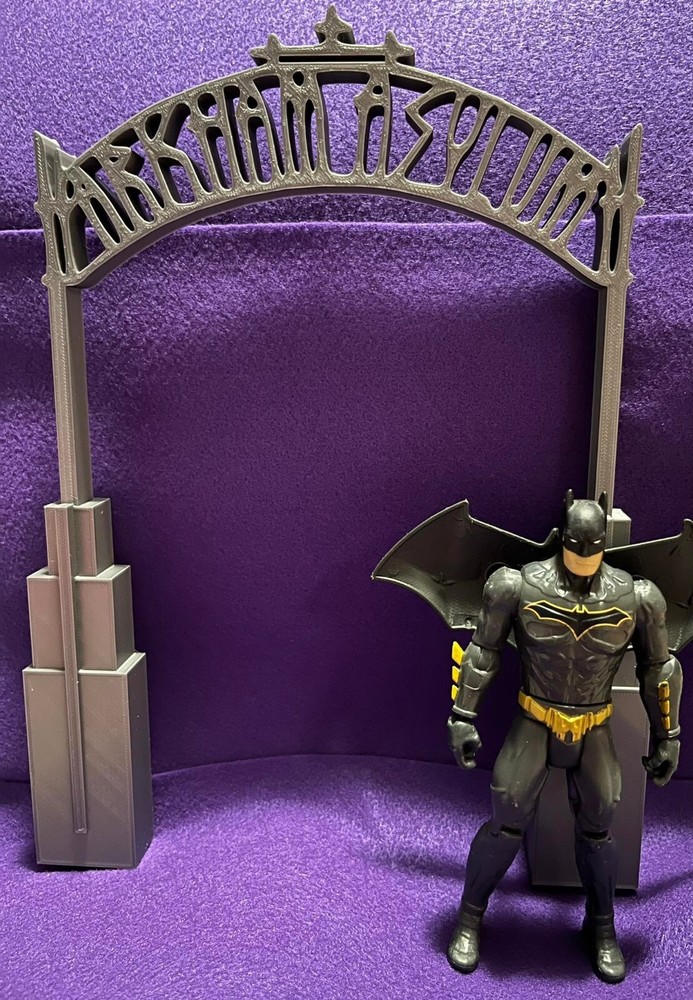 Custom Action Figure Diorama Accessory Batman Arkham Asylum Entrance 1/12 Scale
