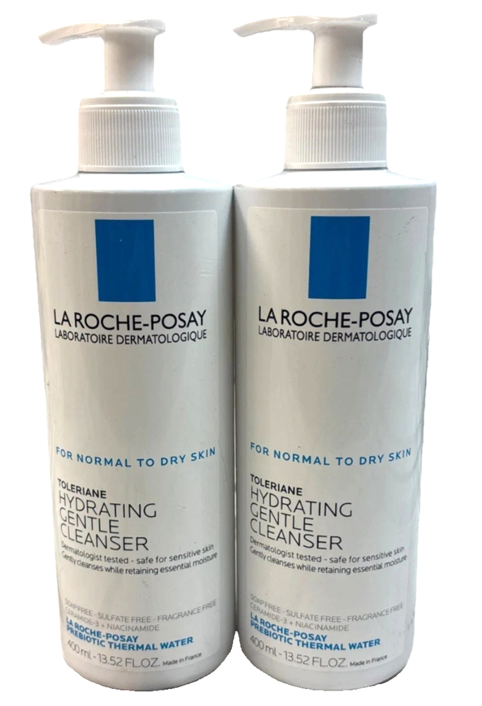 2 PACK La Roche-Posay Toleriane Hydrating Gentle Cleanser For Dry Skin 13.52 oz