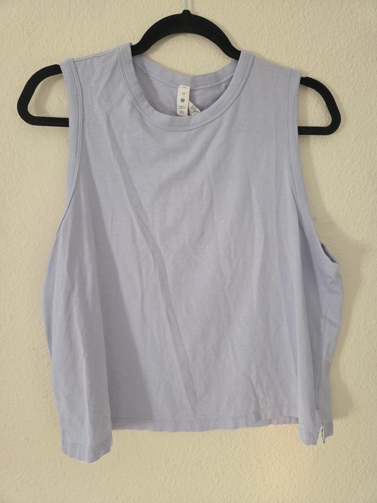Womens Lululemon Classic Fit Cotton Linen Blend Tank Top Lot Of 2 Yellow Purple