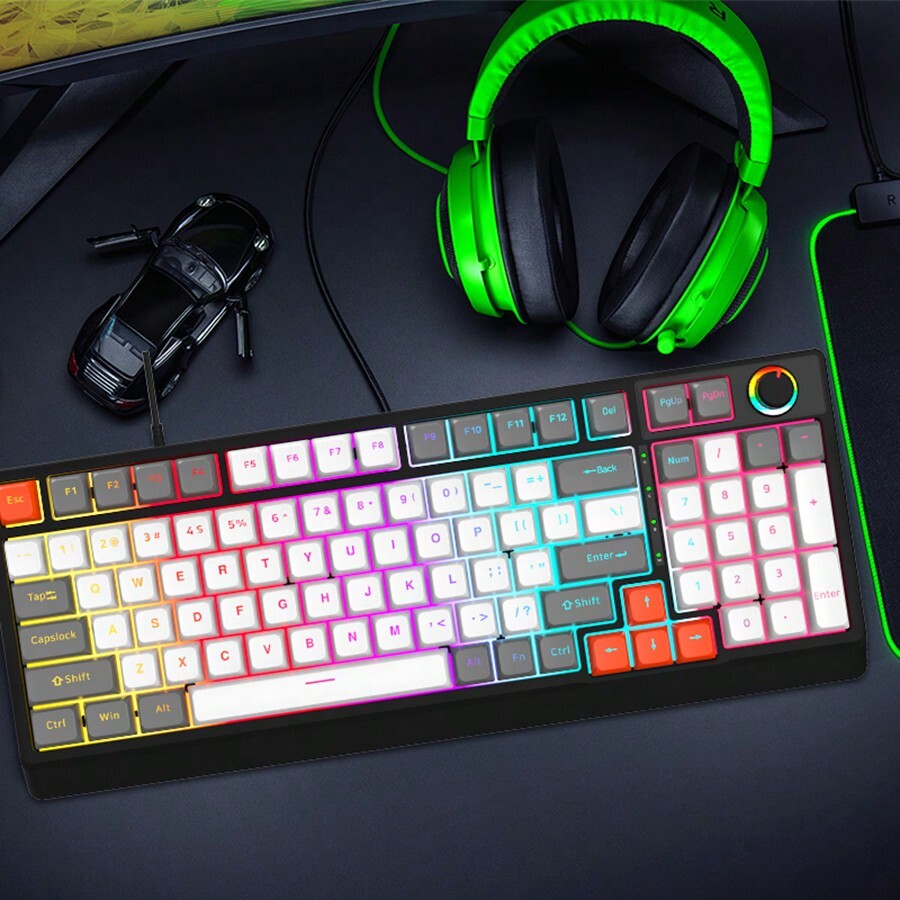GAWFOLK RGB Mechanical Gaming Keyboard for PC Gamers Anime Enthusiasts