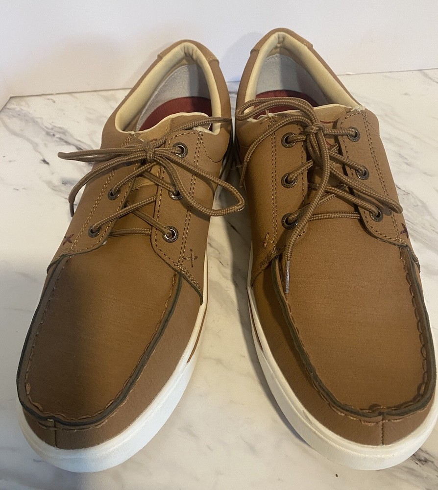 Twisted X Mens Brown Leather Size 11 M Lace Up Loafers MCA0041