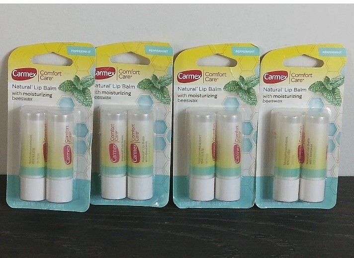 4-Pack Carmex Beeswax Peppermint Lip Balm 0.15 Oz Each