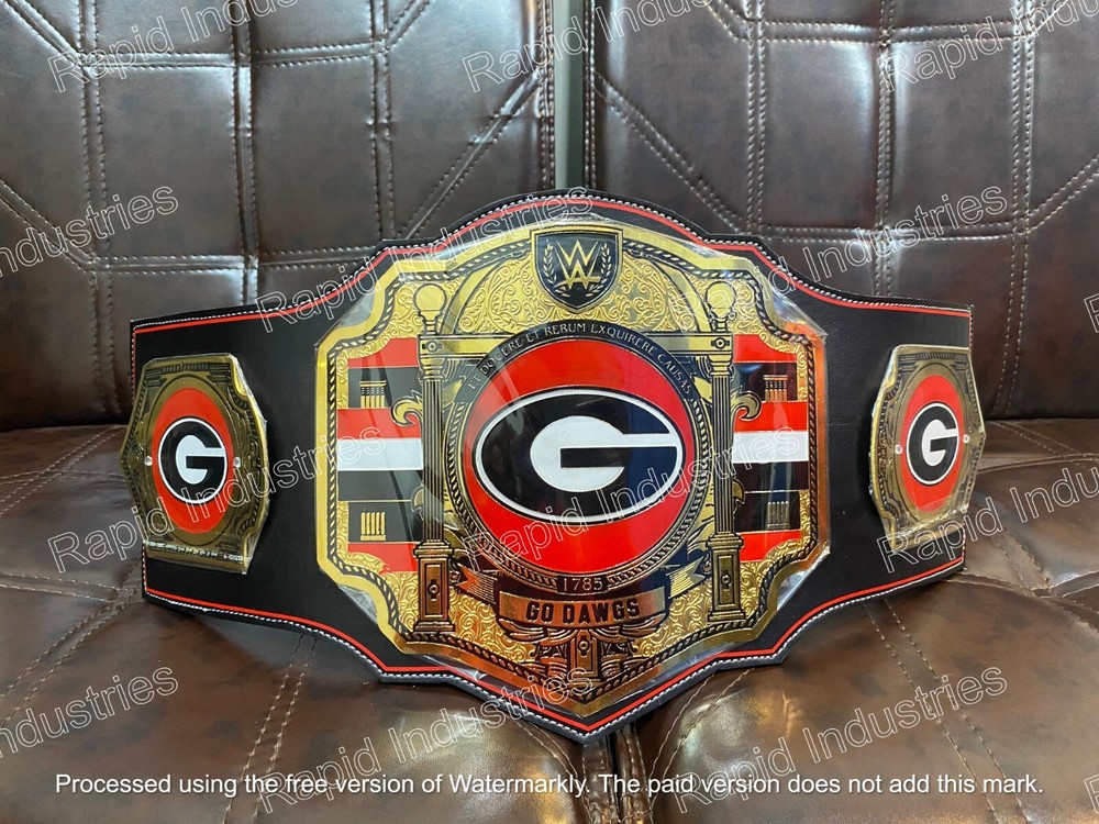 Georgia Bulldogs Championship Legacy Title Belts Adult Size 2mm Brass