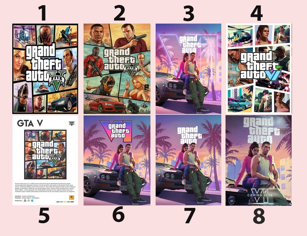 Grand Theft Auto V & VI Official Game Art Collection Poster