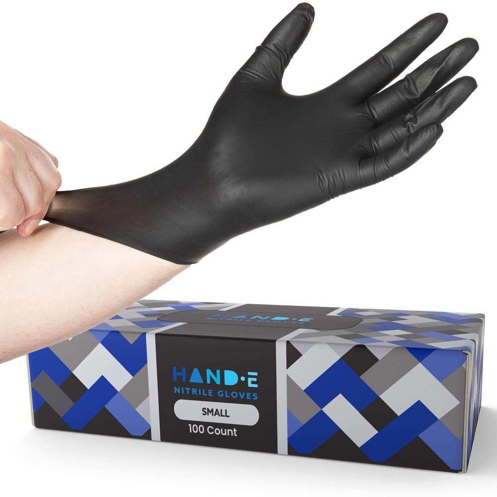 Black Nitrile Medical Gloves Disposable [Extra Thick 5 Mil] Small - 100 Count...