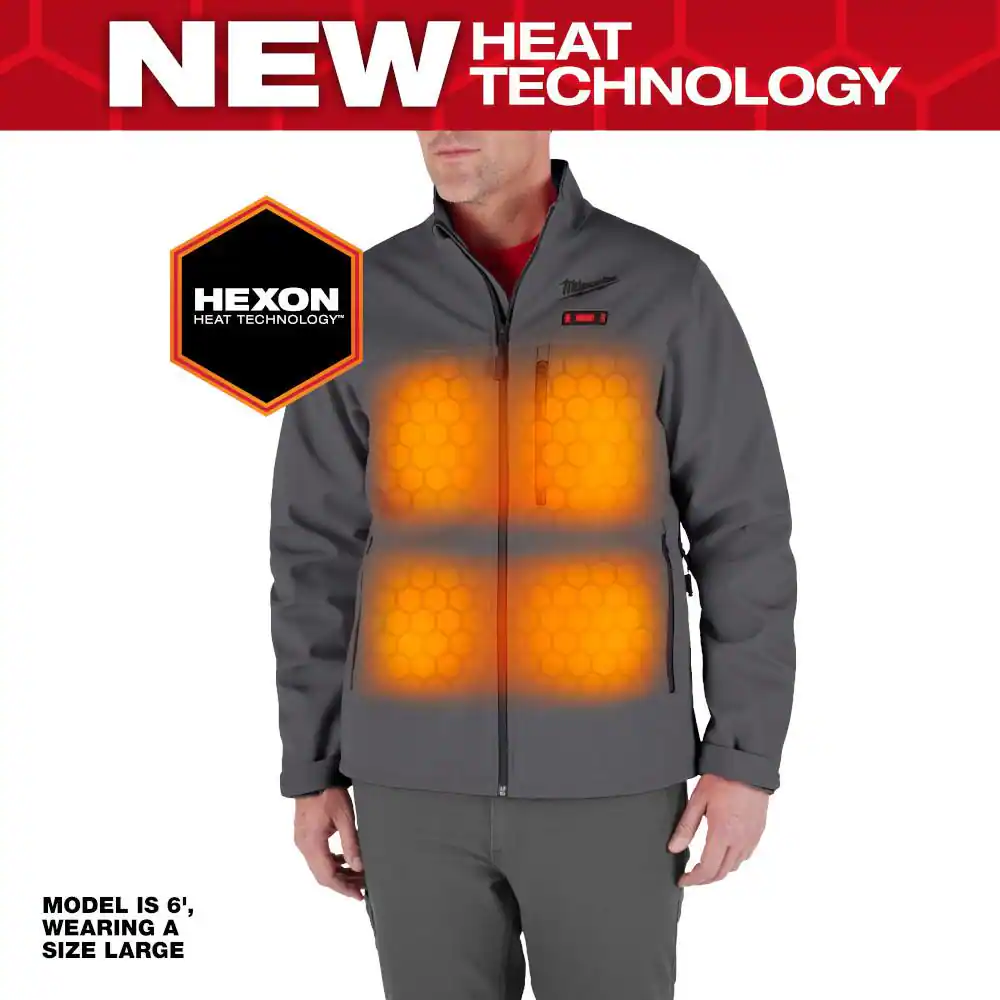 Men's 2XL M12 12V Lithium-Ion Cordless TOUGHSHELL Heated Jacket in Gray