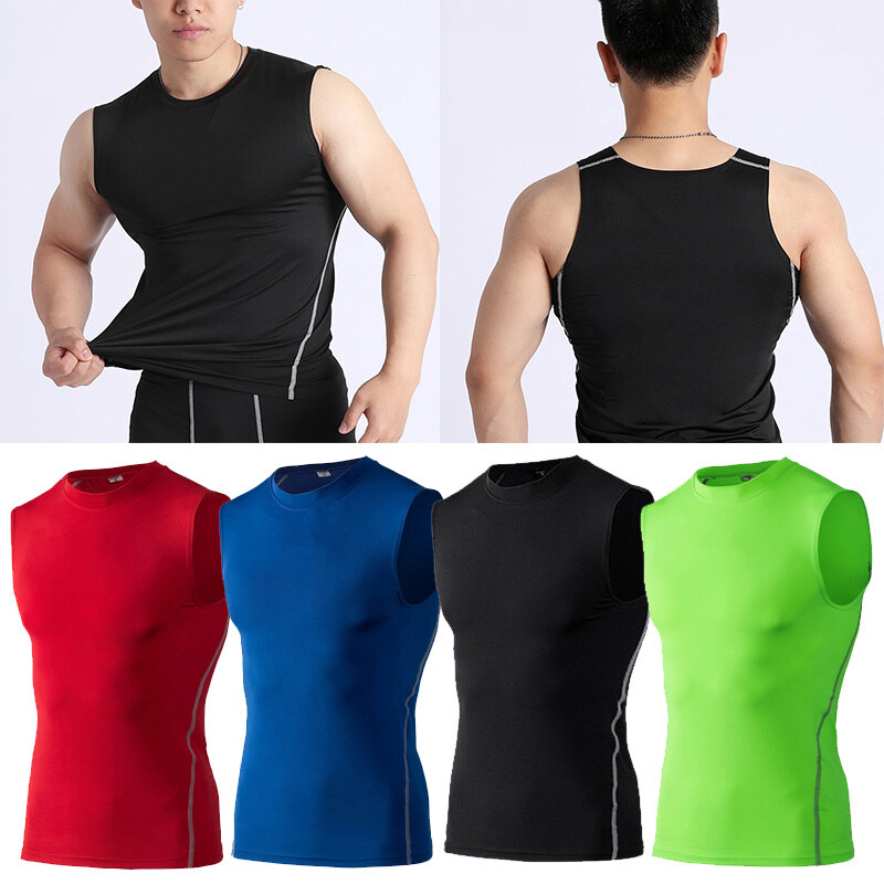Men’s Compression Sleeveless Gym Tank Top for Fitness & Sports Base Layer