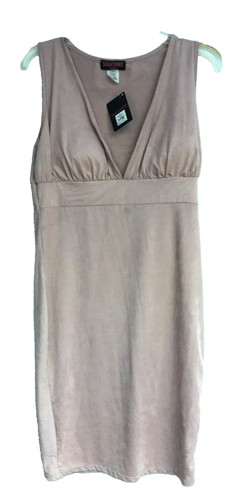 Seductions by Sirens Womens Dress Faux Suede Halter Size Large Mauve NEW