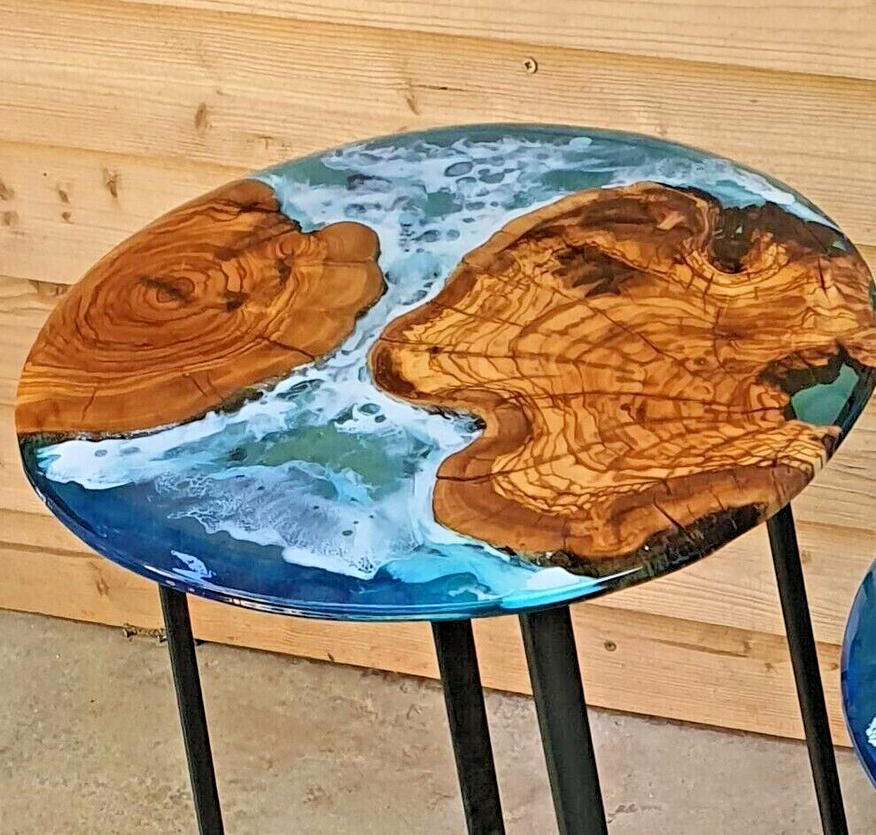 Blue Ocean Table, Christmas Eve Sale Epoxy Resin River Table, Home Decor Top-image