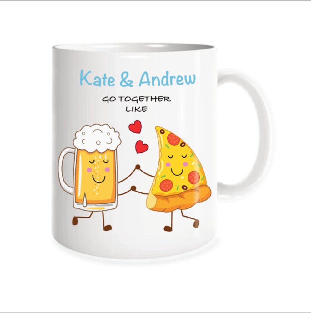 Personalised Couple Mug - Pizza & Beer Perfect Match Gift Idea