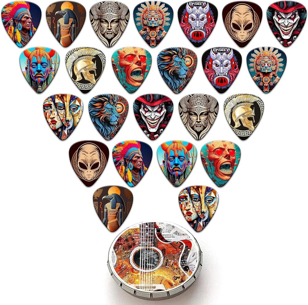 Guitar Picks for Acoustic Guitar,24 Pack Personalized Guitar pick Medium Thic...