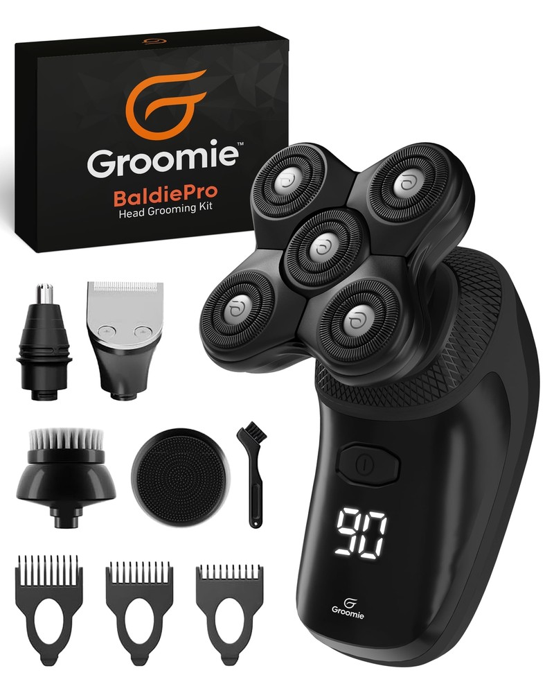 Cordless Bald Head Shavers for Men BaldiePro Head Grooming Kit - Ergonomic & ...
