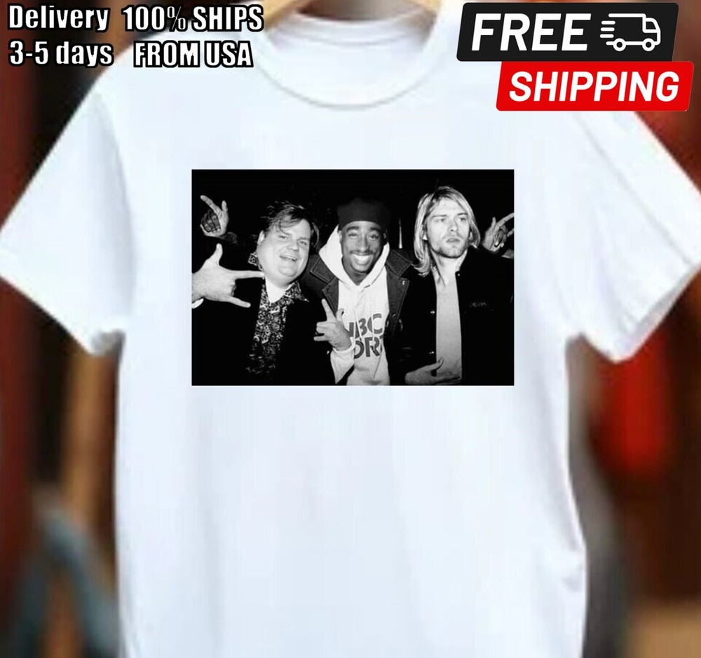 Chris Farley Tupac Shakur And Kurt Cobain Unisex Men'S Women'S Cotton T-Shirt Vi