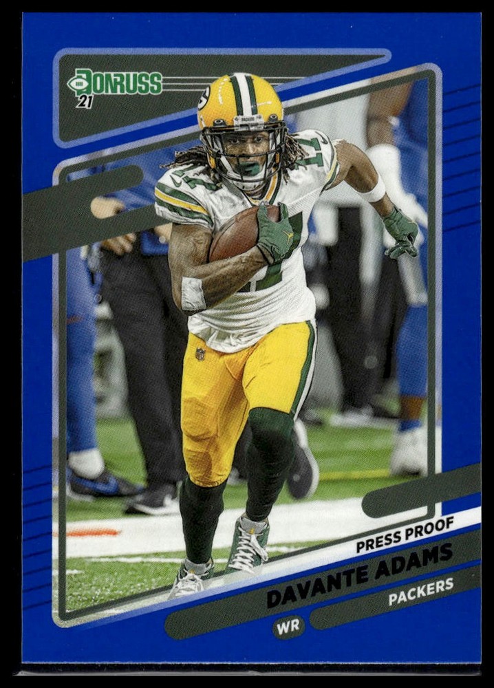 2021 Donruss Davante Adams #158 Press Proof Blue Football Card