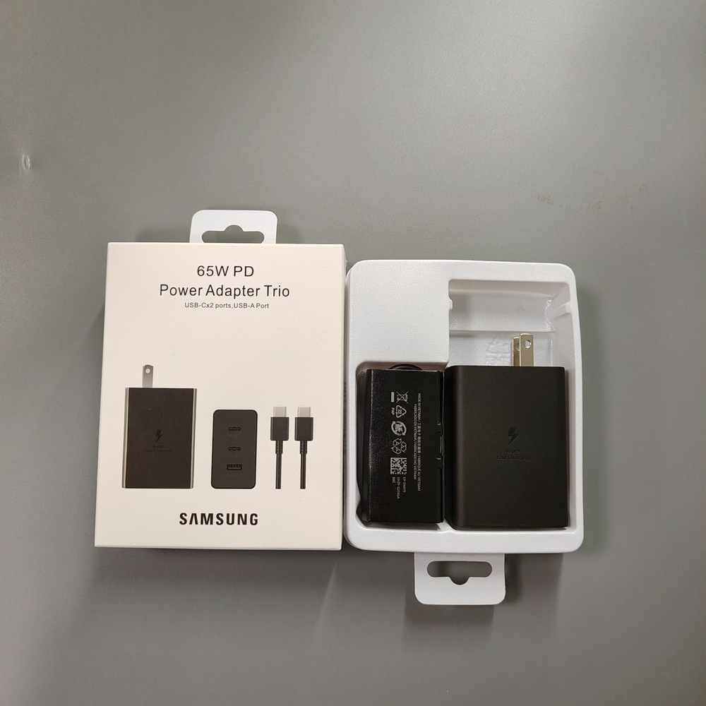 65W PD3 Super Fast Wall Charger with USB-C Cable for Samsung T6530