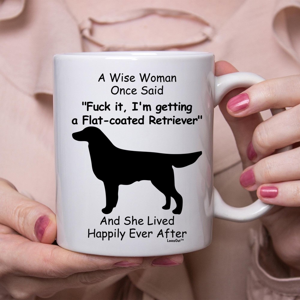 Funny Flat Coated Retriever Gift For Women White Coffee Mug Coffee Cup