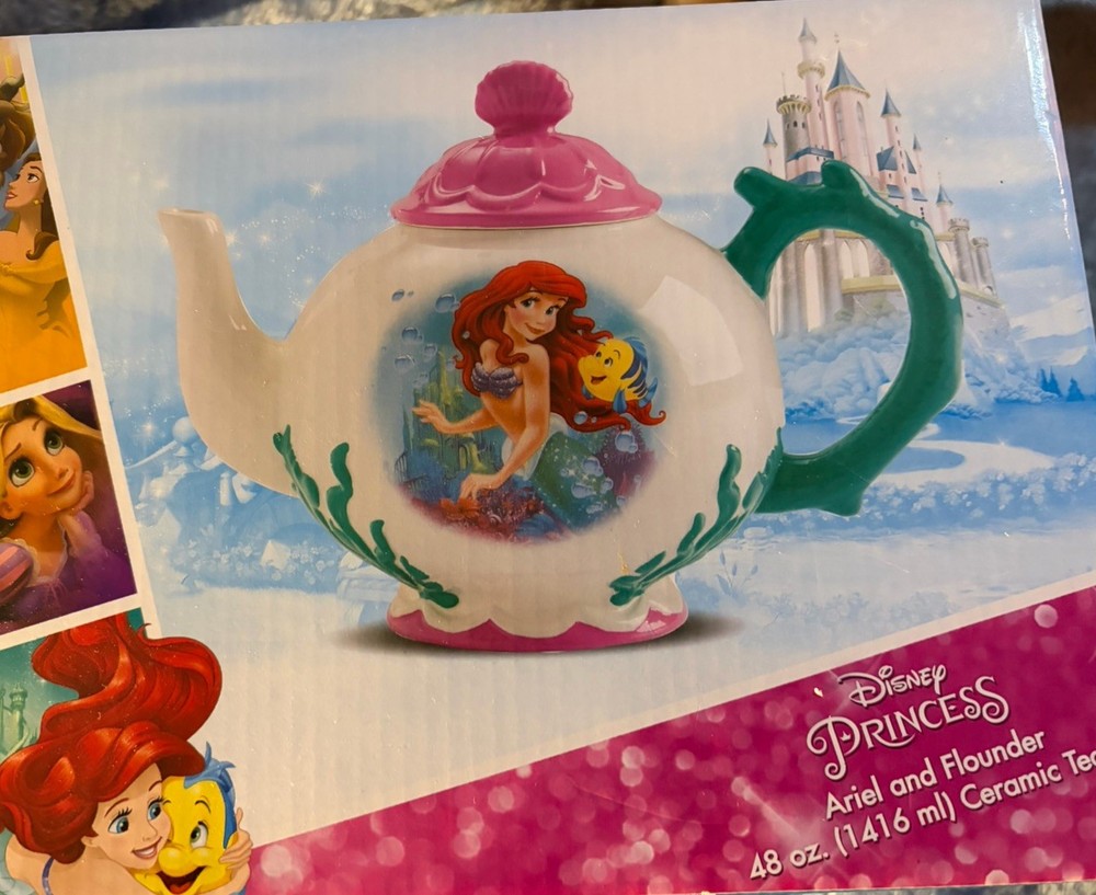 Disney Princess Little Mermaid Ariel And Flounder Teapot