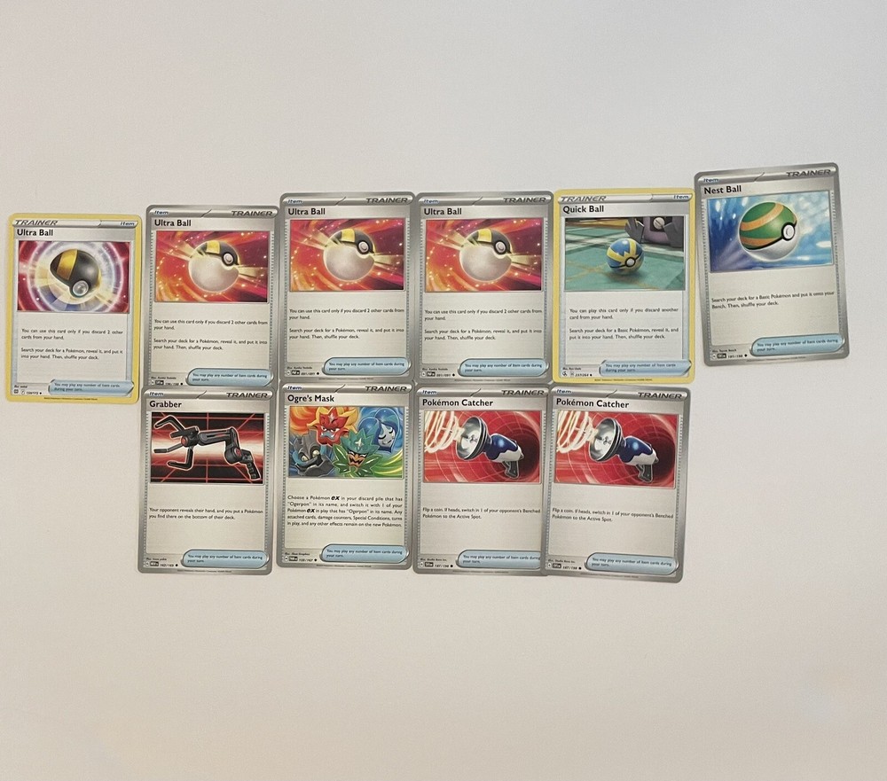 Pokémon Cards TCG Lot 10 Bulk Assorted Poke Balls/Pokémon Retriever Item Cards