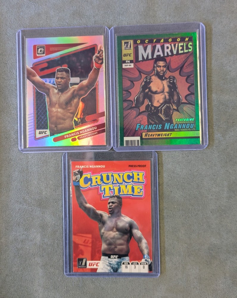 2022 Panini Chronicles UFC Francis Ngannou 3 Card Insert/Parallel Lot