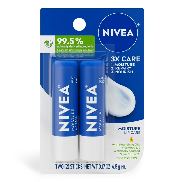 NIVEA Hydrating Lip Balm with Shea Butter and Vitamins C & E 0.1 oz
