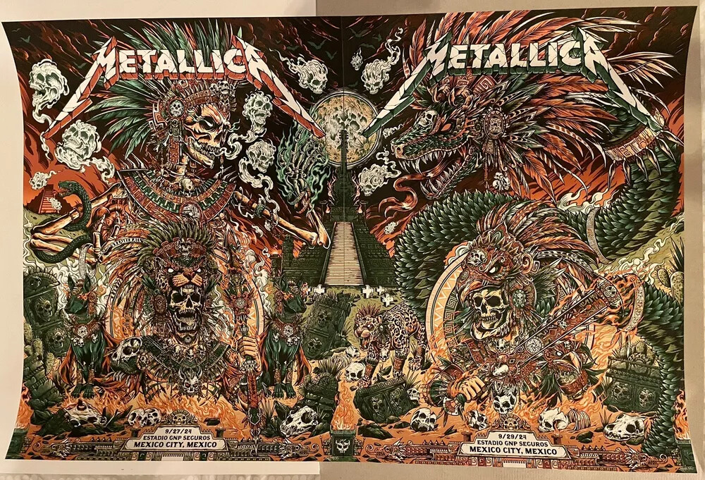Metallica -Mexico City - 2024 2025 Official 2 Concert Poster Set Juan Ma Orozco