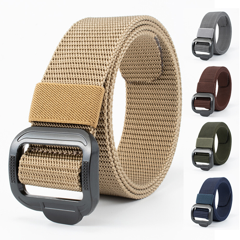 Mens Stretch Belt Quick Release Buckle Belt Strong Nylon Elastic Trouser Belts.