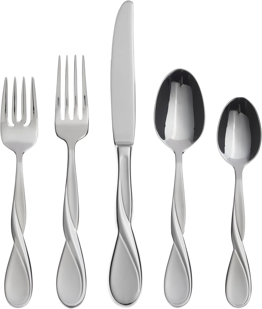 Oneida Satin Aquarius 5 Piece Fine Flatware Set, Service for 1 18/10 Stainless S
