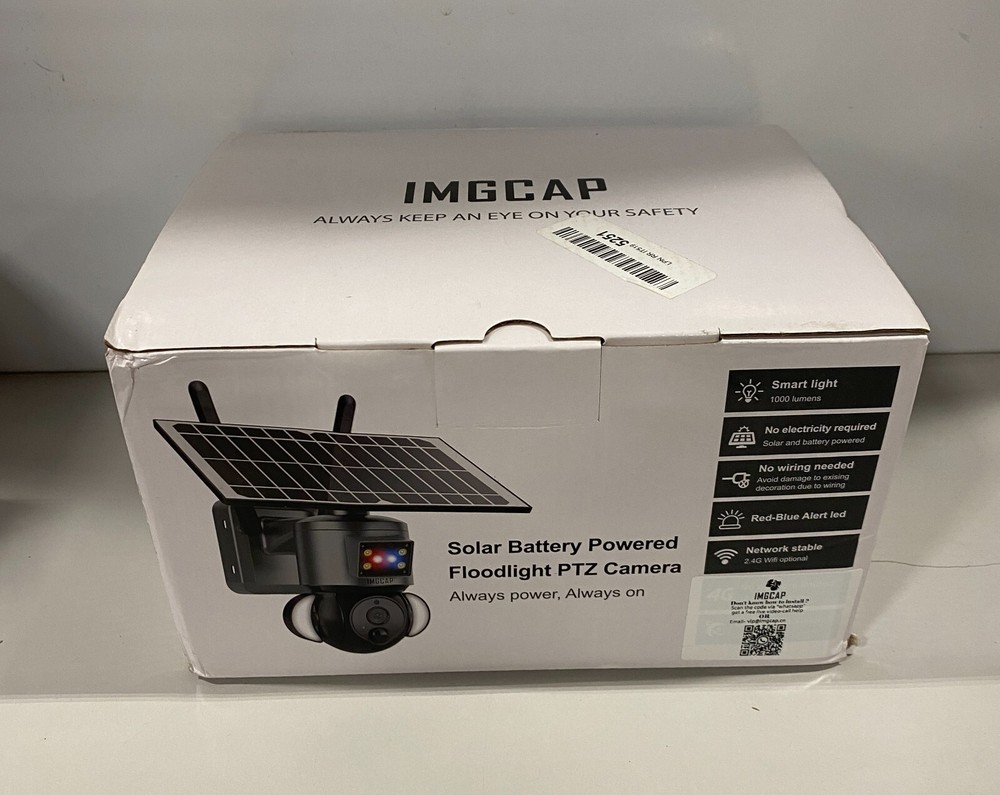 IMGCAP Solar-Powered PTZ Security Camera with Built-In Floodlight