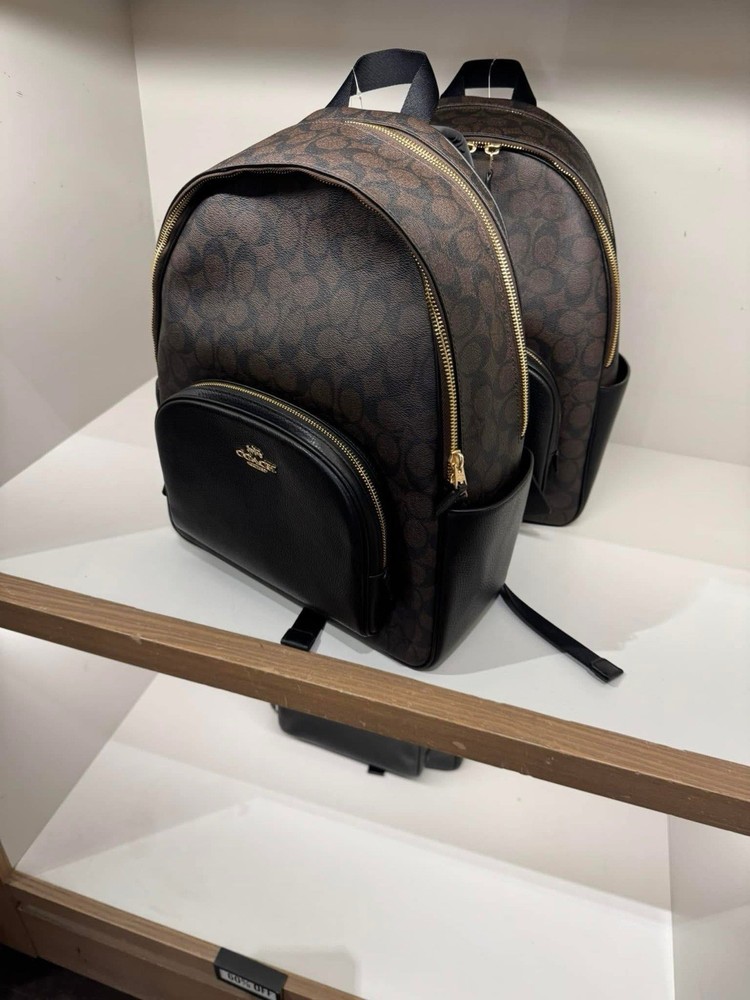 Coach Double Zip Backpack with Dual Compartments-image